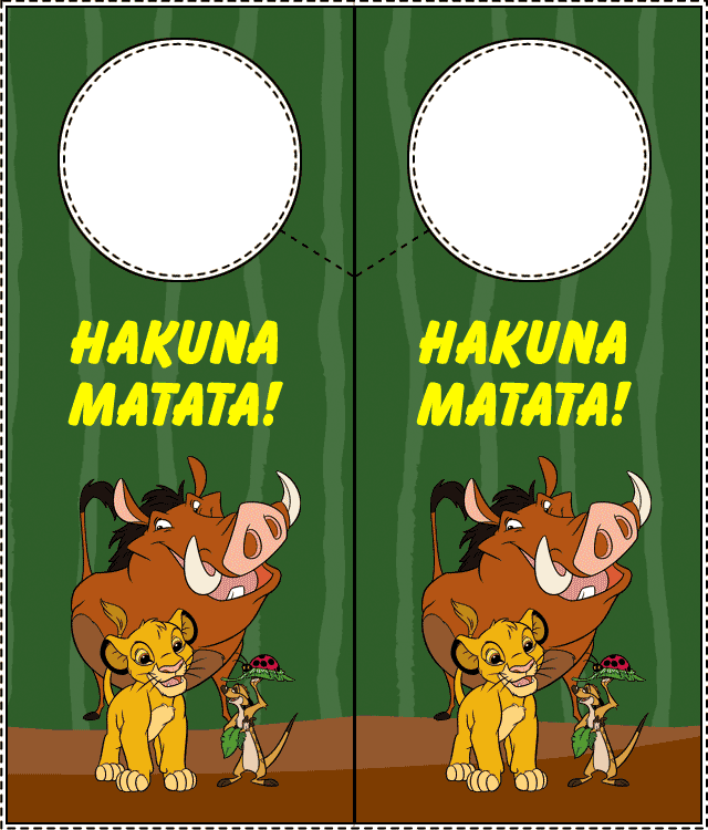 pancarte de porte simba le lion hakuna matata
